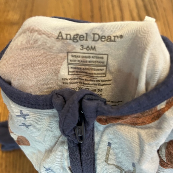 Angel Dear football print bamboo footie pajamas - Picture 3 of 5